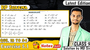 Ex 5.1 Q18 to Q34 | RD Sharma Class 9 | Chapter 5 Factorisation | MD Sir 9