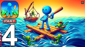 Zombie Raft - Gameplay Walkthrough Part 4 - Escape the Undead Zombies Raft Survival (Android, iOS)