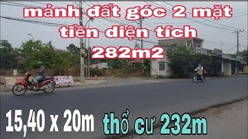 ms42,bán lô đất Củ Chi, góc 2 mặt tiền, diện tích 282m2,thổ cư 232m,xã Phước Vĩnh An, bán 2 tỷ 100tr