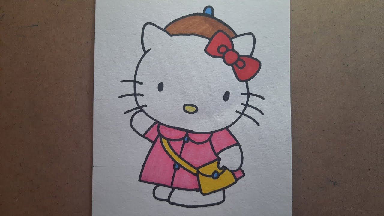 How to draw Hello Kitty l How to paint Hello Kitty using Markers l Anime l easydrawing ...