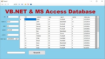 VB.net Connect to access database with insert update delete and search in ms access(without code)