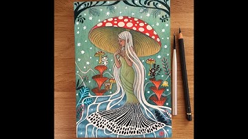 Amabie Mermaid - Speed Painting  by Kaori Hamura Long