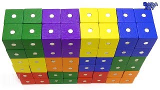 Jugando con magnéticas | Aprender colores para niños | Hacer cubo de Rubik con magnéticas