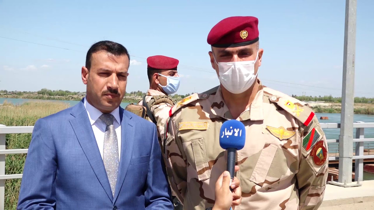 قائد عمليات الأنبار اللواء الركن ناصر الغنام يتفقد جسر بزيبز ويوجة بمنع دخول المواطنين