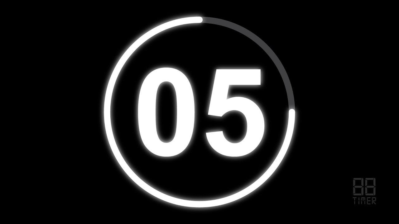 5 Second Countdown Timer with clock Ticking sound & Finish alarm beep 