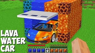 Opened LAVA WATER GARAGE AND FOUND A DOUBLE SUPERCAR in Minecraft ! DOUBLE LAVA WATER CAR !