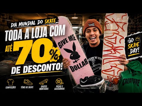 Promoção dia mundial do Skate, toda loja com até 70% de desconto - cbskateshop.com.br