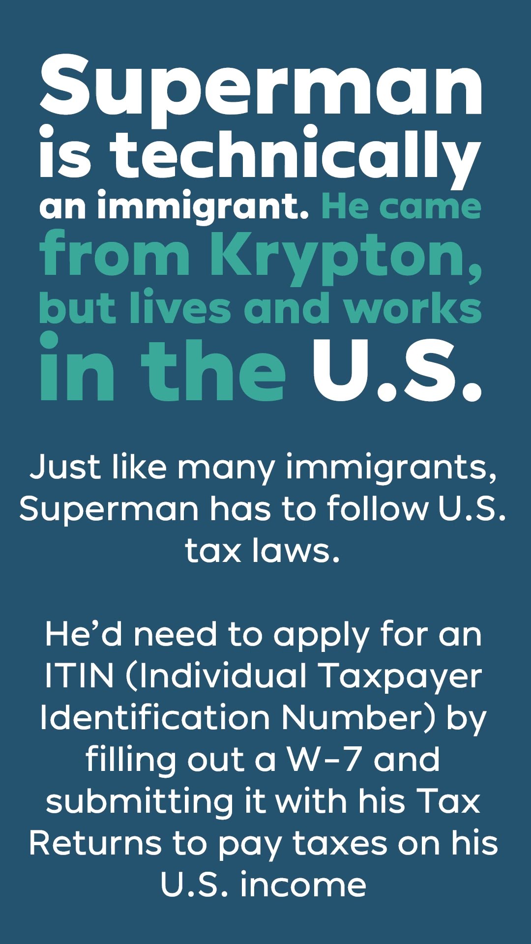 What if Superman had to file taxes?