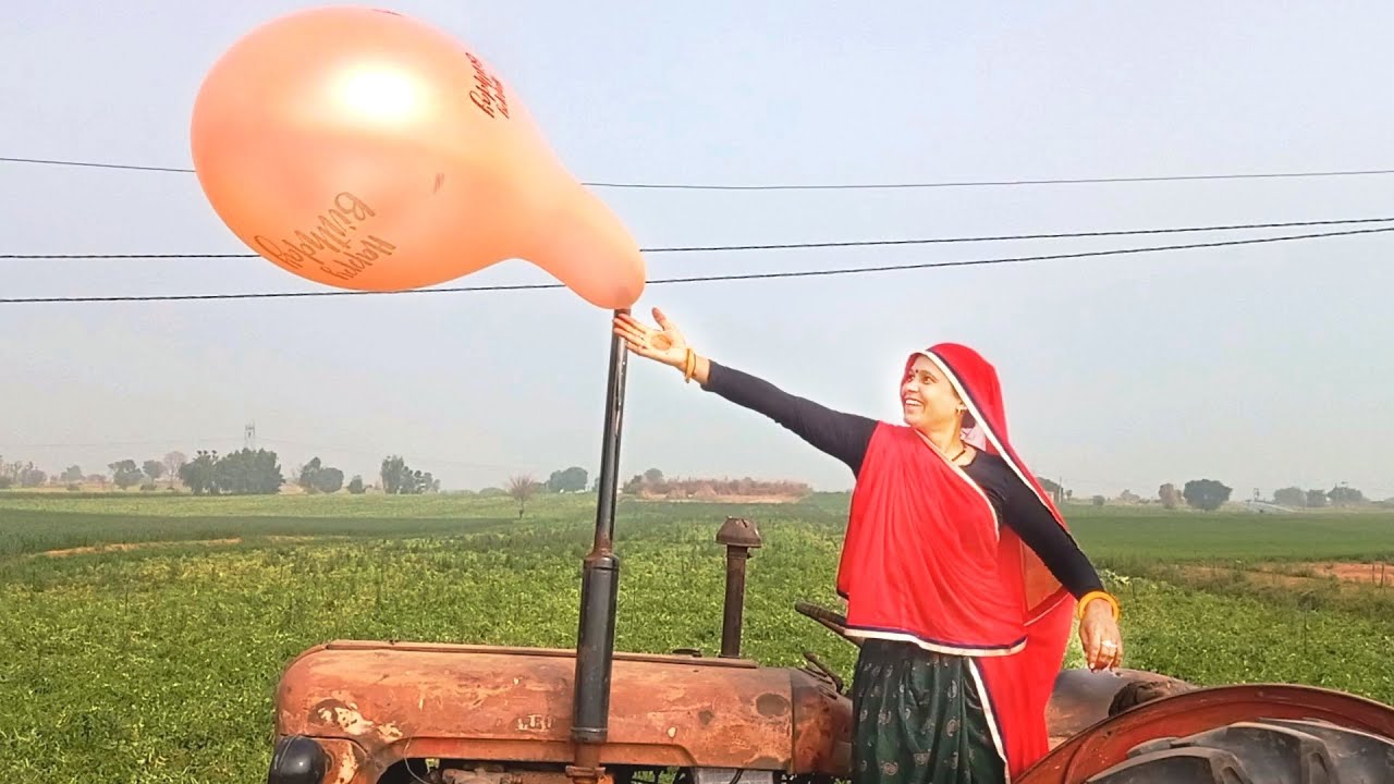 Monster Balloon Vs tractor Experiment| - Amazing  balloon 