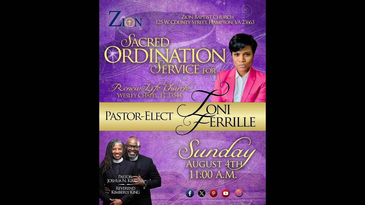 Sacred Ordination Service for Pastor-Elect Toni Ferrille - YouTube