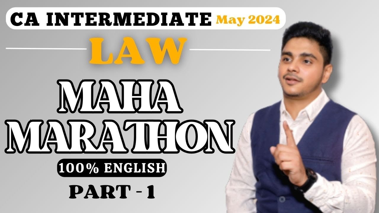CA Inter | Law | Marathon | May 2024 | 100 % English - YouTube