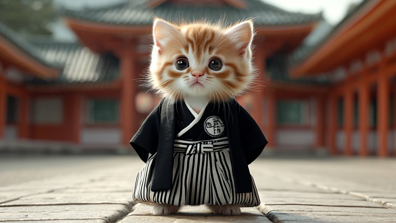 Kitten's New Year's] First visit to the shrine [ai cat] - YouTube