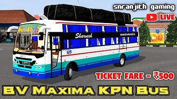 🔴 KPN BV MAXIMA NON AC SLEEPER BUS RIDE | 😈Bussid Live with Snranjith Gaming