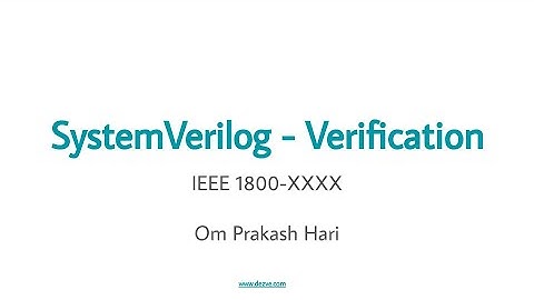 Introduction and Course Structure :: SystemVerilog - Verification