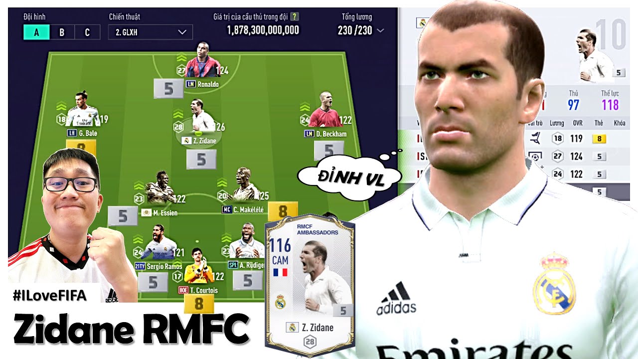 I Love Trải Nghiệm Khó Tin Với Hàng Khủng Zinedine Zidane RMCF +5 Kèm Team Color REAL 1800 Tỷ