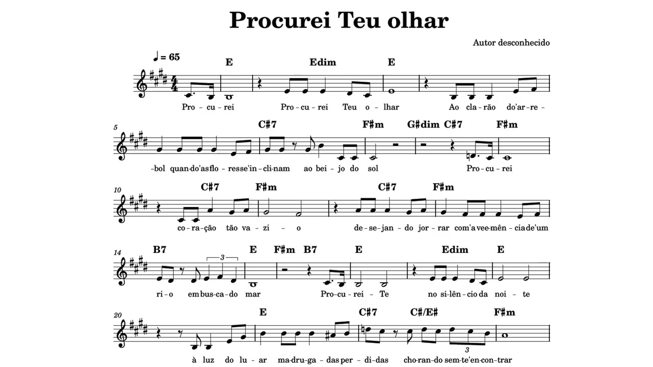 Procurei Teu olhar - Autor Desconhecido