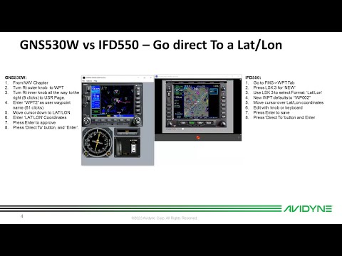 Avidyne IFD Training:  Creating User Waypoint w/ Lat-Lon Coordinates