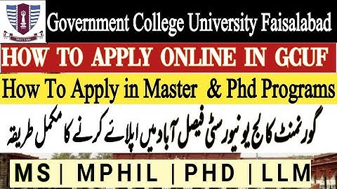 How To Apply Online in GCUF for Master and PHD Programs 2022 | GCUF Master and Phd Admissions 2022