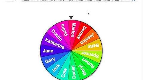 Beispiel für den Random Name Picker von Flippity.net