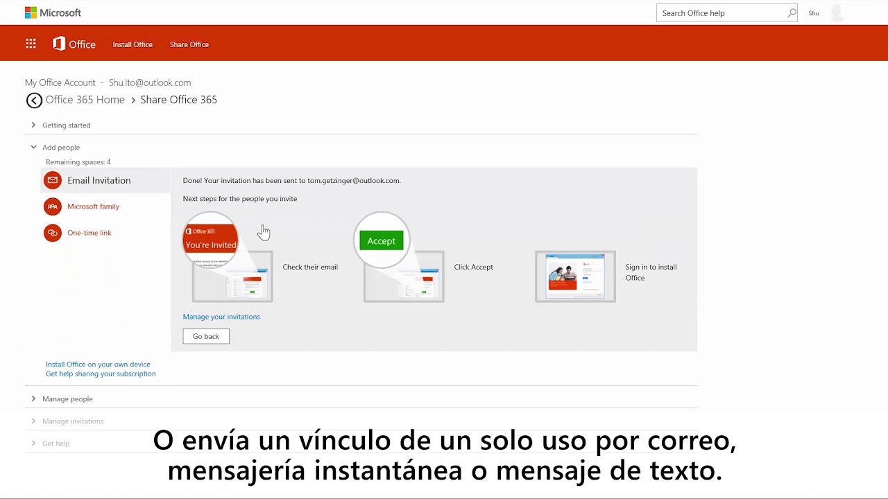 Comparte tu suscripción de Office 365 Hogar con quien quieras - YouTube