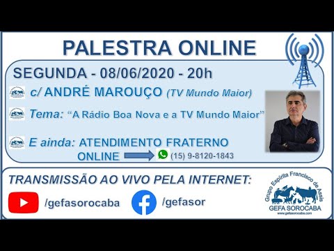 Assista: Palestra online - c/ ANDRÉ MAROUÇO (08/06/2020)