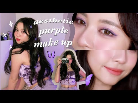🔮 aesthetic purple makeup แต่งหน้าแต่งตัวโทนม่วง สวยๆปังๆ รอดทุกกล้อง! ✨ | Babyjingko