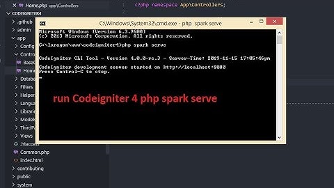 Run CodeIgniter 4 with php spark server localhost port 8080