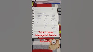 Trick to learn Managerial Role in Organisational Behaviour