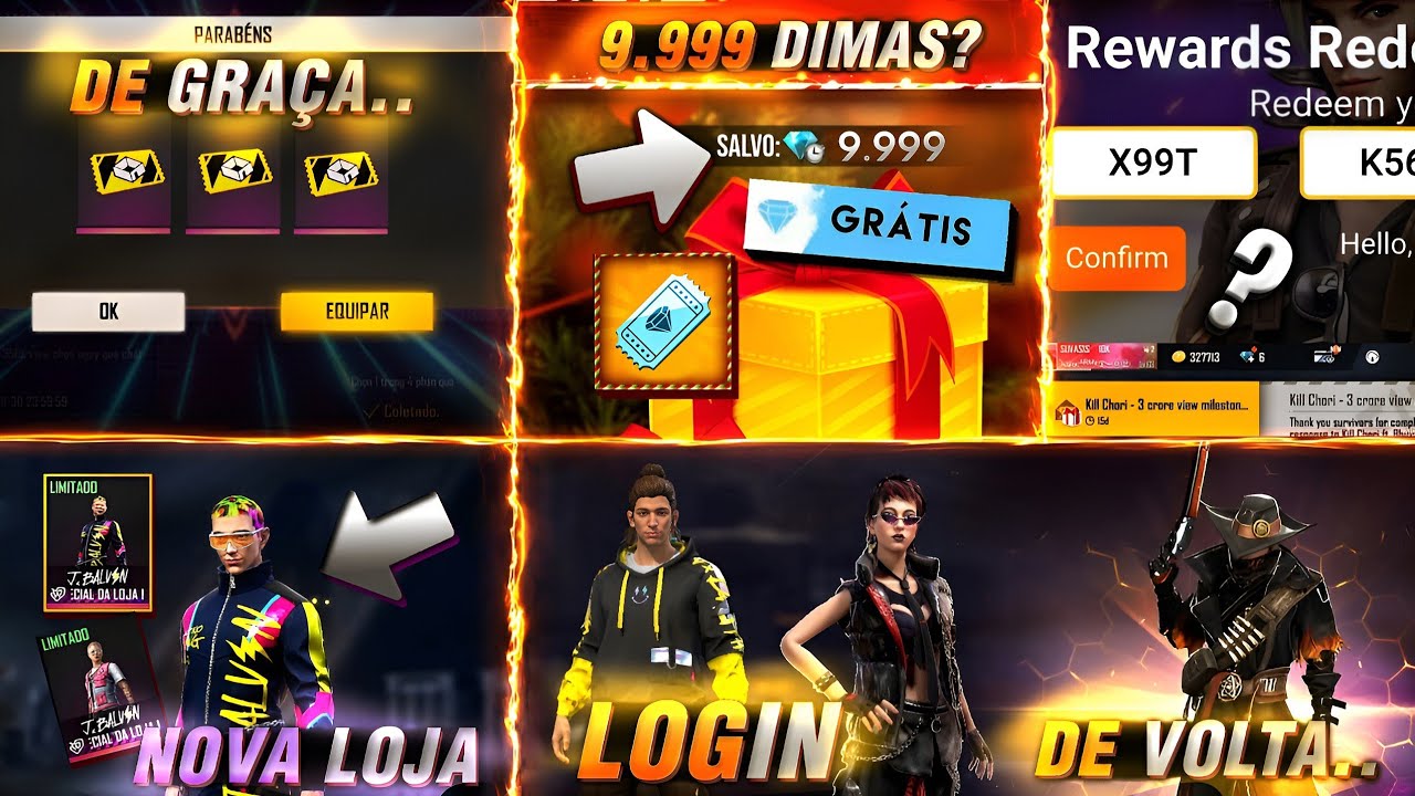 AMANHÃ!! EVENTO DE VERÃO 2023 COM ÍTENS DE GRAÇA, 9.999 DIMAS, NOVO GELO,  NOVAS SKINS - FREE FIRE 