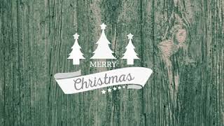 Merry Christmas Animated V - Greeting - Style 05 - 3 Trees - Color: White On Green Wood