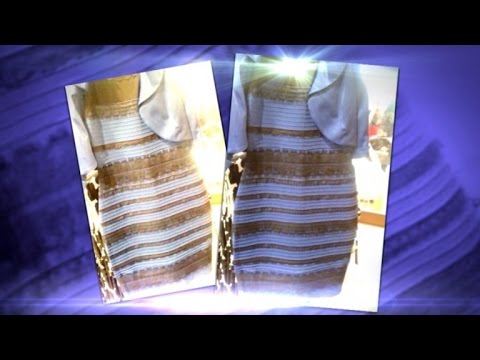 blue and black dress gold and white dress