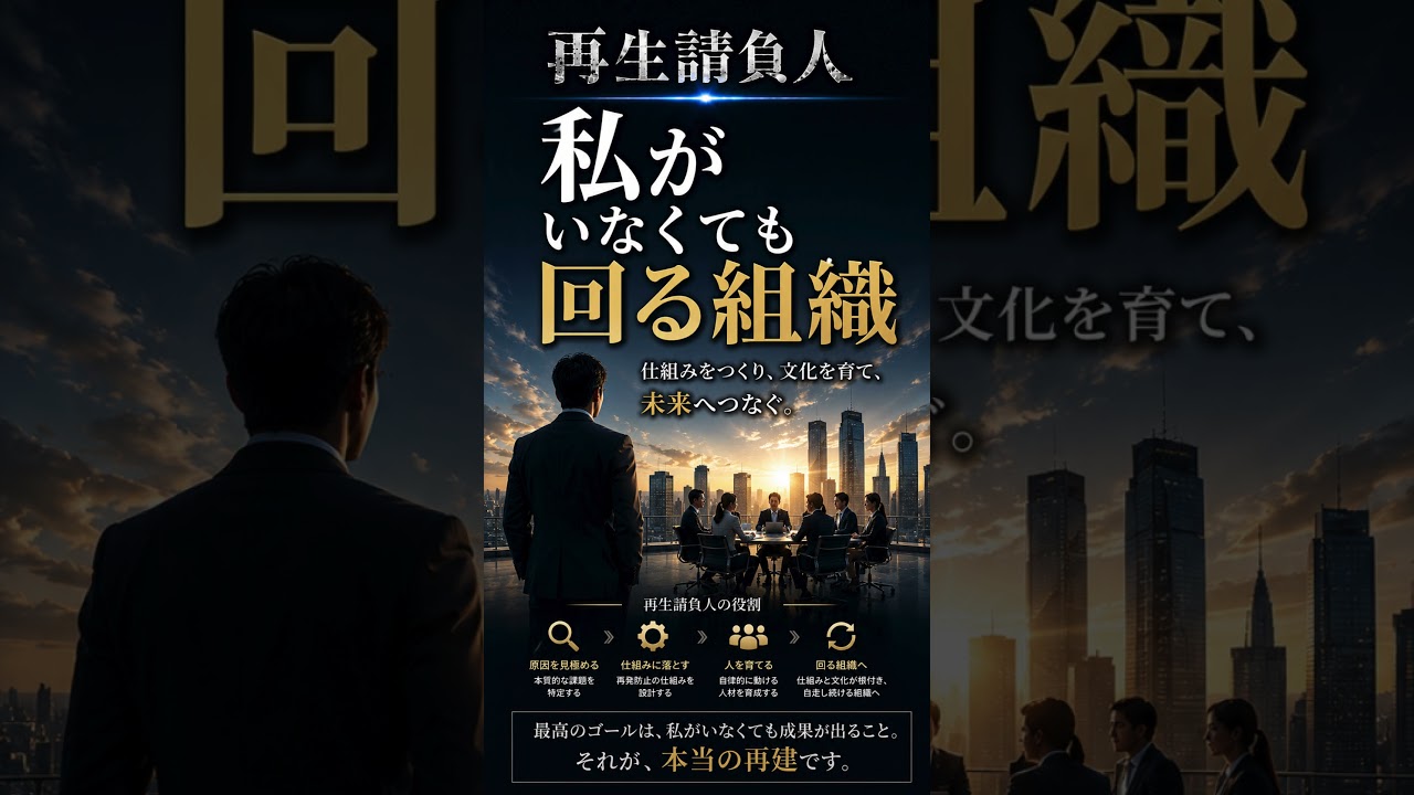 再生請負人がいなくても回る組織|再生請負人の流儀 #9