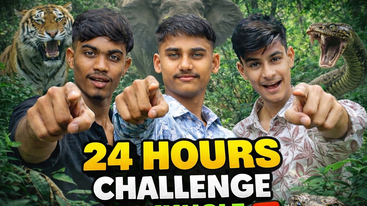 24 Hours Challenge In jungle - with team ( first challenges video🎥 ✨ ) 