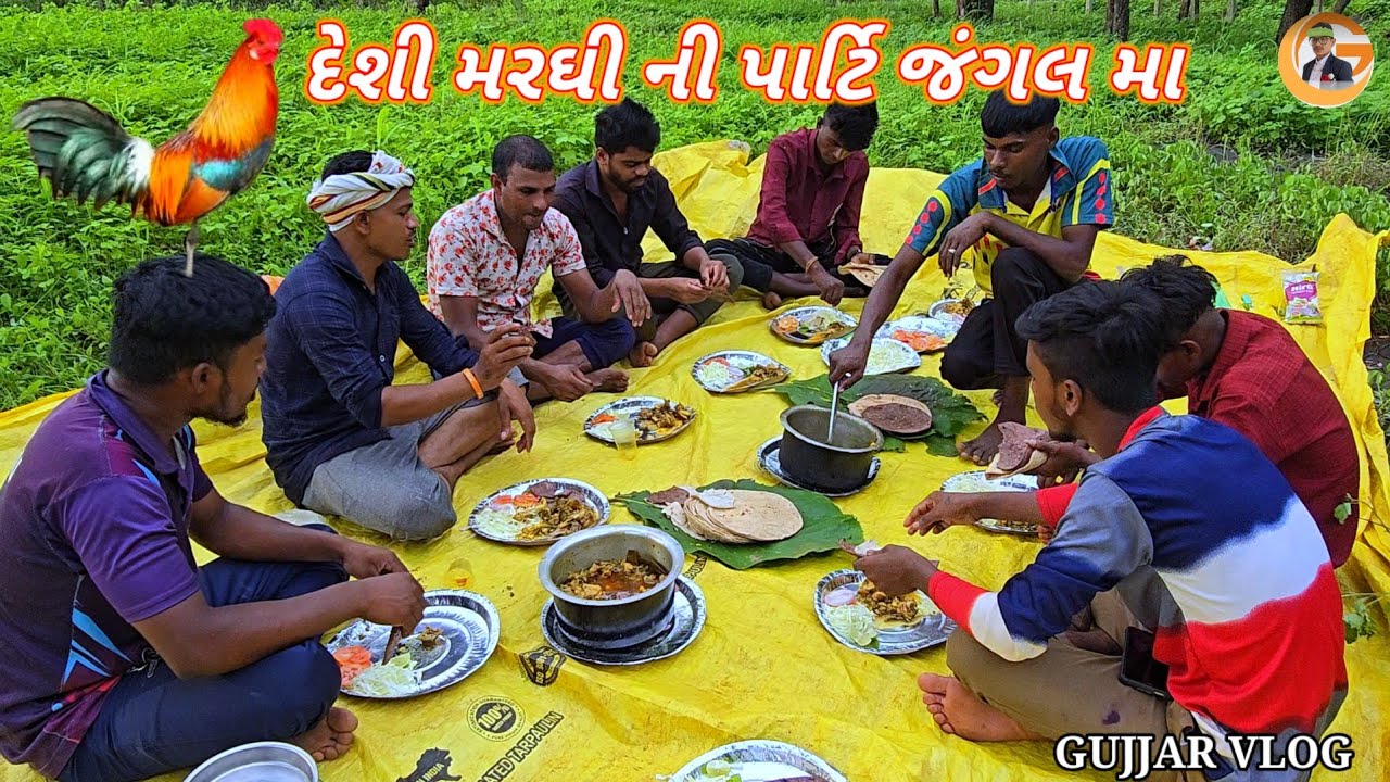 દેશી મરઘી ની પાર્ટિ જંગલ મા gujjar vlog