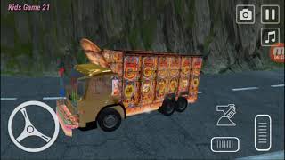 Kids Game 21 : Lái xe tải ở Ấn Độ vượt  dốc đèo / Indian Real Truck Drive Simulator 2019 screenshot 2