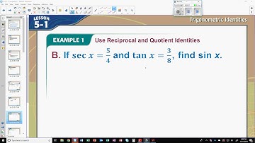 5-1 Example 1 Use Reciprocal and Quotient Identities