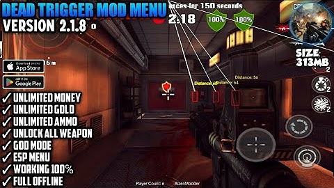 Dead Trigger Survival Shooter Mod Menu Version 2.1.8 | Unlimited Money & Unlock All Weapon God Mode