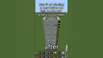 day 5 of placing a new layer on this house for every sub #minecraft #minecraftshorts #challenge