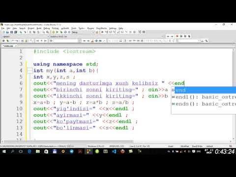 C++ dasturlash tilida fungsiyadan foydalanish kalkulator dasturini ...