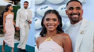 Eagles QB Jalen Hurts and wife Bry Burrows Brought The Newlywed Glow To The Super Bowl/ Jalen Hurts
