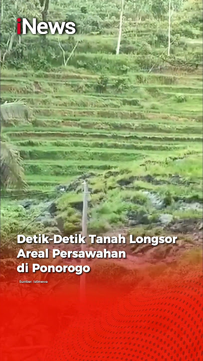 Detik-Detik Tanah Longsor Areal Persawahan di Ponorogo #shorts #shortsvideo