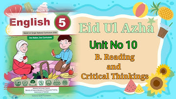 5th Class English|Unit No 10|Eid UL Azha|B. Reading and Critical Thinking|Ghulam Abbas ZoneofSuccess