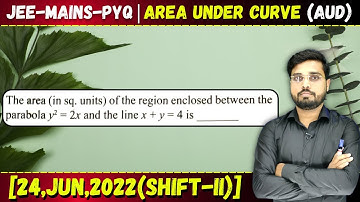 The area (in sq. units) of the region enclosed between the parabola y2 = 2x and the line x + y =4 is