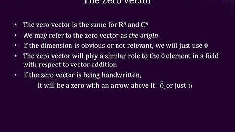 2 1 2 The zero vector