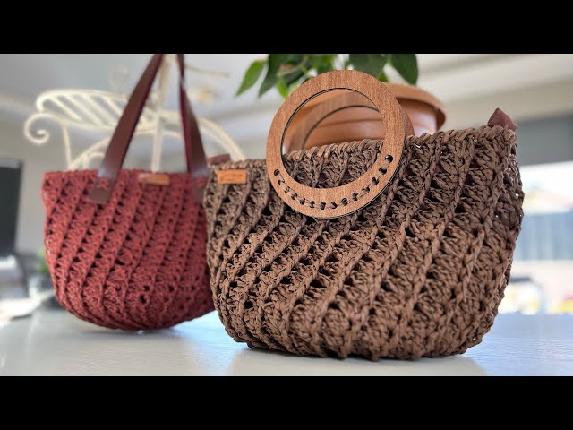 ⏳How to Crochet Raffia and Paper yarn Bag - Rafya ve Kağıt iple çanta yapımı -Easy and Stylish bag class=