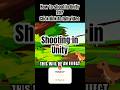 How to shoot in Unity? #unitytutorials #madewithunity #gamedev