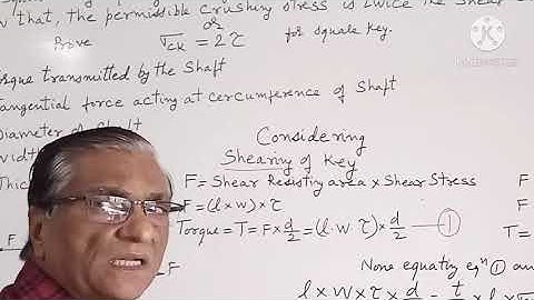 Key equally strong in shear & crushing.