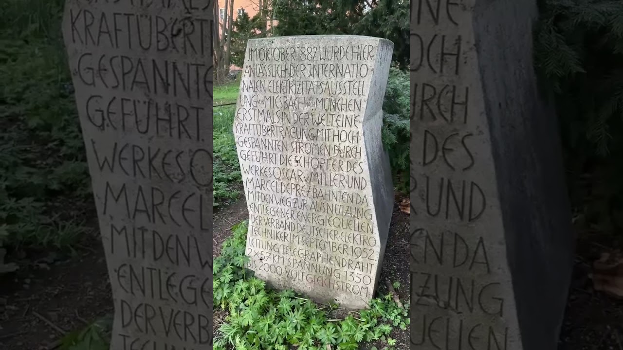 Neues MONUMENT REELGedenkstein Gleichstromfernübertragung Miesbach-München