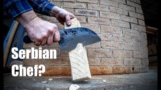 Forging An Integral Serbian Chef's Knife From Giant Truck Spring