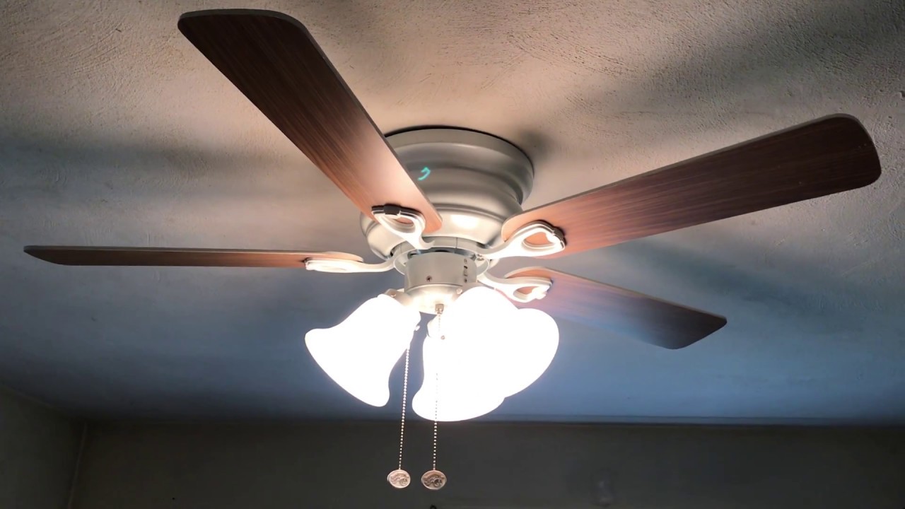 Hampton Bay Clarkston Ceiling Fan 44 White Installed Youtube
